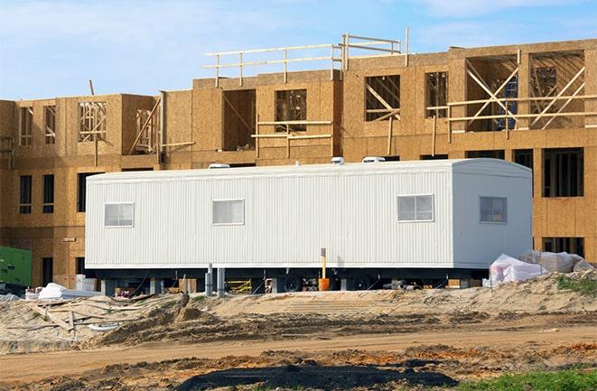 construction office trailers for rent at a building site in Macomb